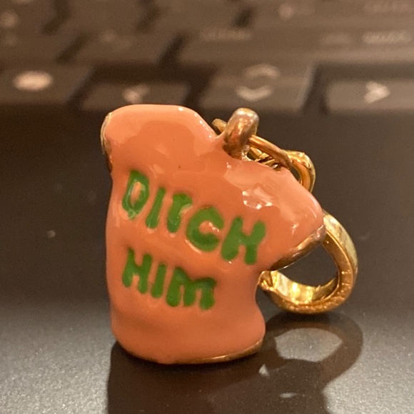 Y2K Juicy Couture PINK KEEP HIM DITCH HIM T-SHIRT CHARM BABY TEE NEW Tshirt - Picture 8 of 11